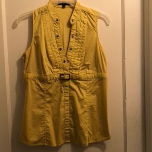 Express no sleeve snap front Belted blouse